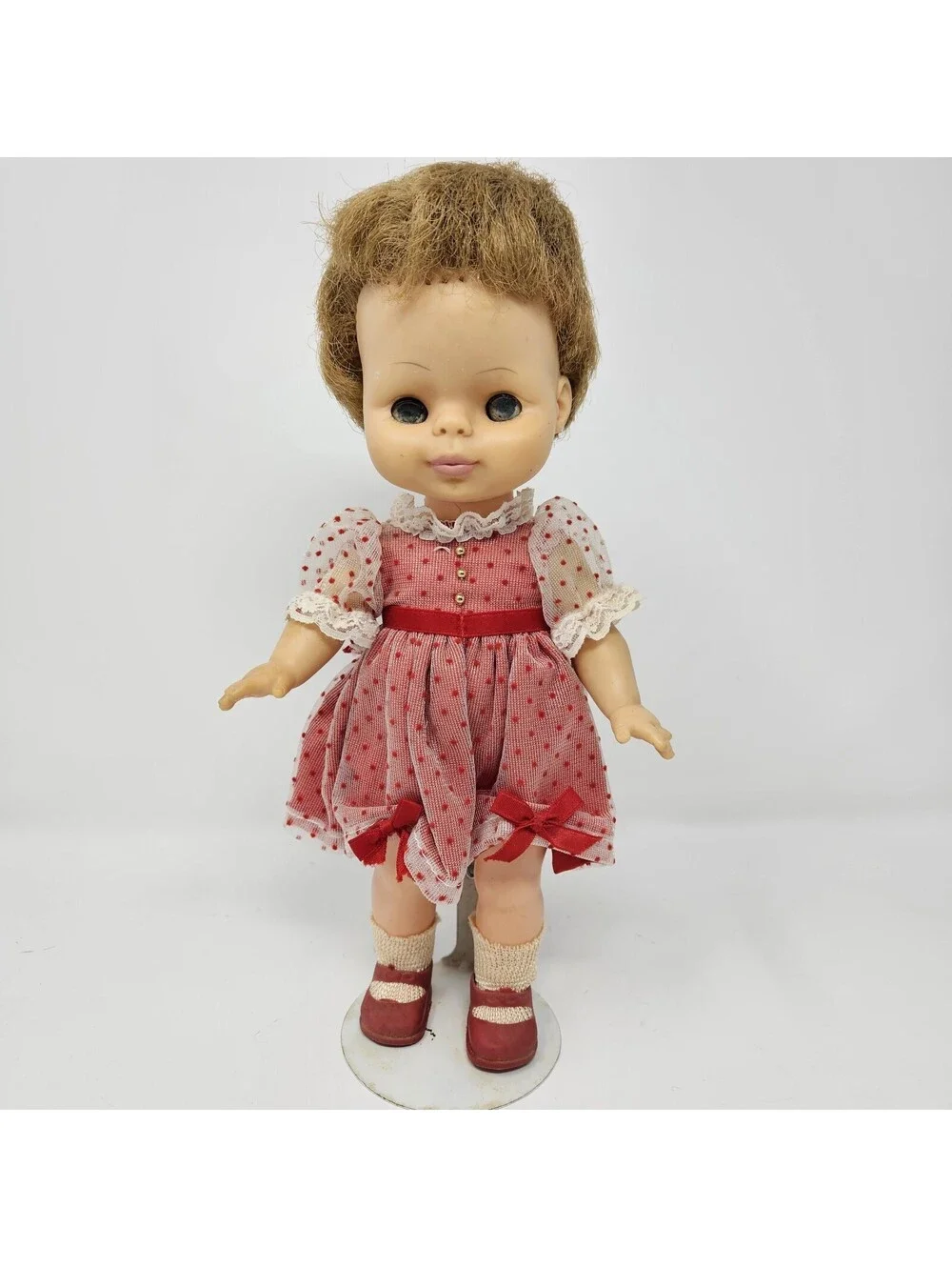 Vintage Dressy Doll Horsman Dolls Inc. BC9 Brown Hair 11” With Stand